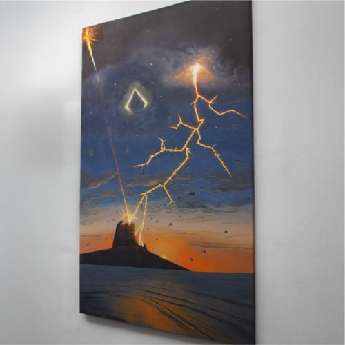 Obra-pintura-rayo en-volcan