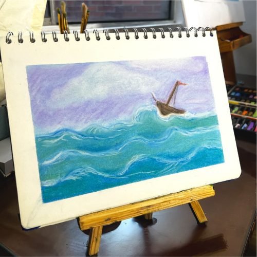 pintura-barco-en-el-mar